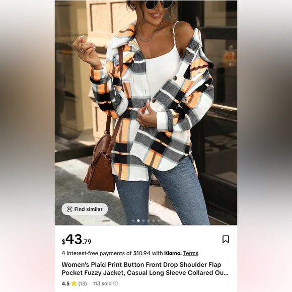 NWOT LOUIS LILIYA Plaid Print Fuzzy Jacket - Picture 15 of 15